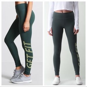 FOREVER 21 | Green Athletic Running Legging